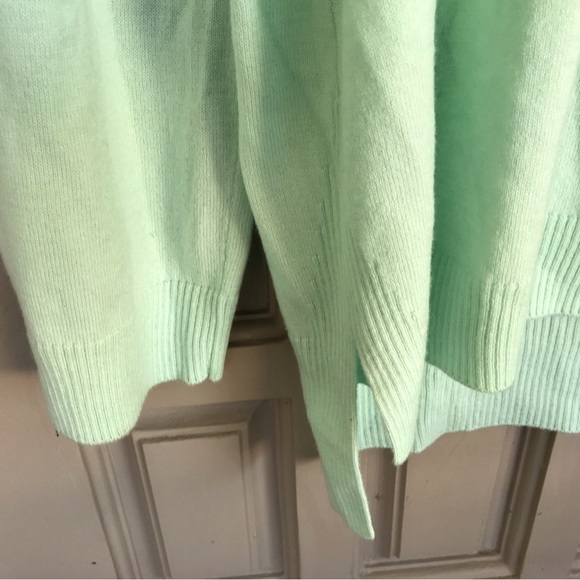 Gap SzXL Sweater Aqua Long Sleeve Split Hem Banded Turtle Neck Super Soft - Picture 5 of 7